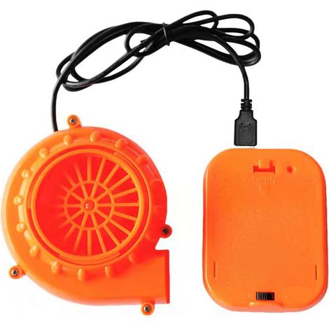 Ventilateur de gonflage USB portable avec batterie pour jeux gonflables et costumes, couleur orange. (1/5)