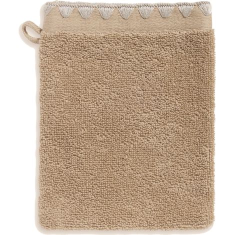 Gant de toilette en Éponge unie et point feston triangulaire NERYDA
