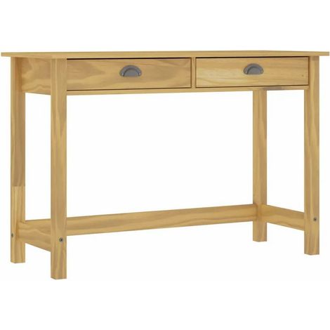 Console 2 tiroirs pin massif clair Ranny (1/5)
