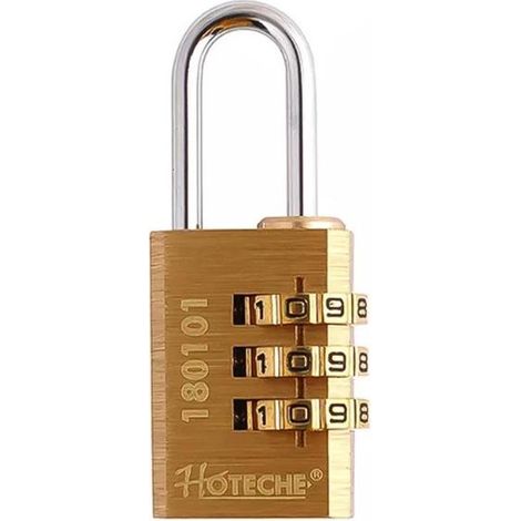 HOTECHE candado combinacion laton 30mm , Candado de combinación de latón 30 mm Hoteche Solución compacta para proteger las pertenencias Fabricado en latón ofreciendo protec (1/2)