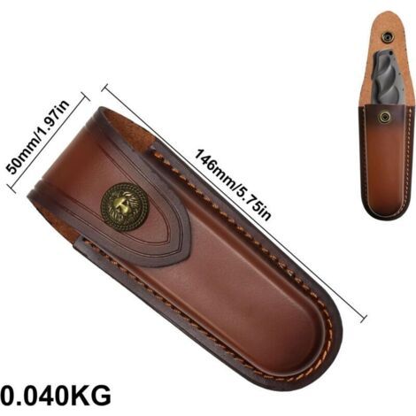 1 Pcs Étui Pour Couteau Housse Pour Couteau Gaine de Couteau Étui Etui Couteau Cuir Pochette Ceinture Couteau Robuste Et Durable, Marron, Sac à Couteau pour Couteaux Pliants, Couteaux de Poche