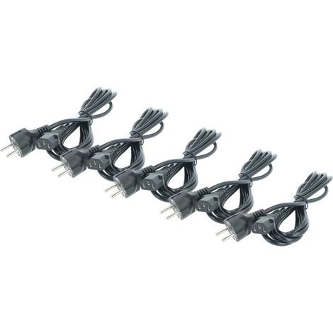 vhbw 5x Netzkabel Schutzkontaktstecker für Kaltgeräte z.B. PC Monitor Computer Drucker - C13 Buchse, 3 m (1/5)