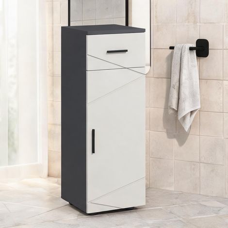 Meuble colonne salle de bain en panneaux de particules grigio (1/5)