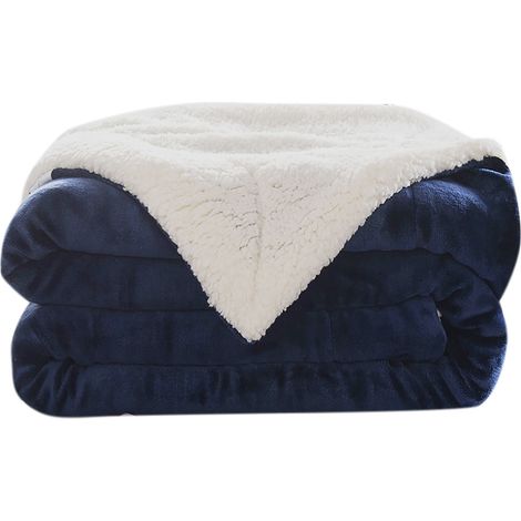 Couverture Jetable Hiver - En Polyester Épais - Pour Canapé ou Sieste - Style Laine de Mouton - 150 x 200 cm - 1 Pièce (1/5)