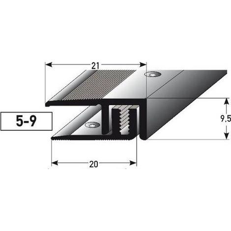 Abschlussprofil / Abschlussleiste Laminat "Victoria", Höhe 5 - 9 mm, 21 mm breit, 2-teilig, Aluminium eloxiert, gebohrt-goldfarbig-900 (1/2)