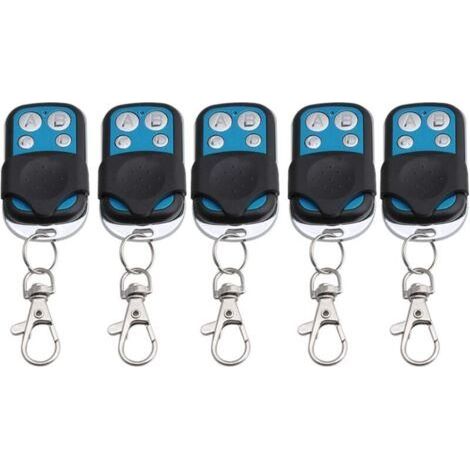 Lot de 5 4 canaux 433 MHz Noir télécommande sans Fil RF Apprentissage Code 1527 récepteur 1527 Porte-clés (1/4)