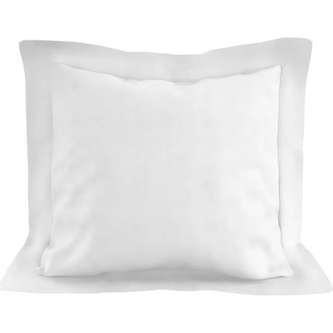 Taie d'oreiller en coton 57 fils 63x63 cm UNI blanc, par Soleil d'ocre