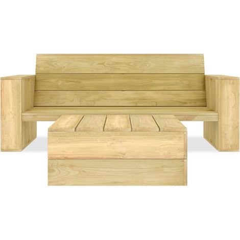 Maison Exclusive - 2-tlg. Garten-Lounge-Set Kiefernholz Imprägnie (1/5)