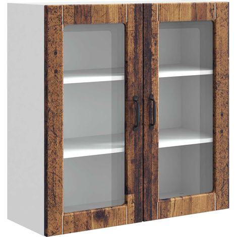 Maison Exclusive - Cabinet en verre mural PORTO Bois ancien 80 x 31 x 80 cm (1/5)