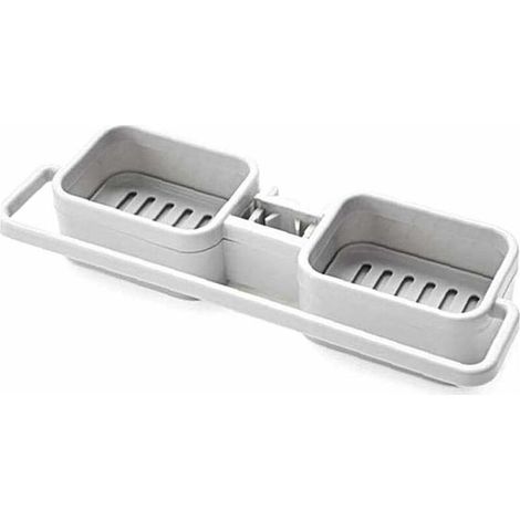 1 support de robinet, polypropylène, 27,2 x 10,5 cm, pour éponge savon chiffon, cuisine salle de bain (1/5)