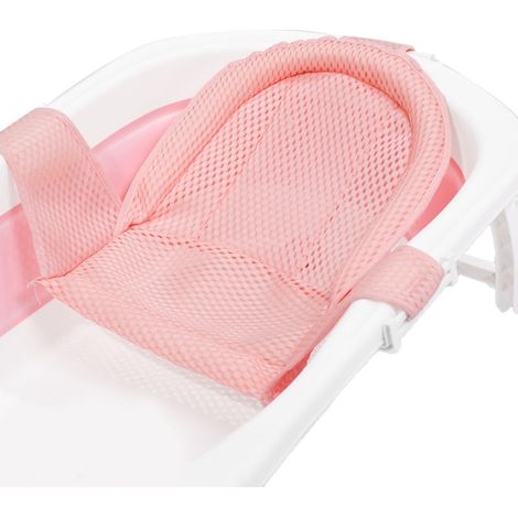 1 chaise de bain bébé, forme T, réglable, tissu mesh respirant, coussin tête intégré, pour baignoire standard (1/5)
