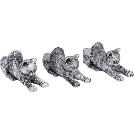 Pot de fleurs en résine, 3 pièces, pieds, figurines d'animaux, statues de plantes, support surélevé, pour décoration intérieure et extérieure, chat paresseux. (1/5)