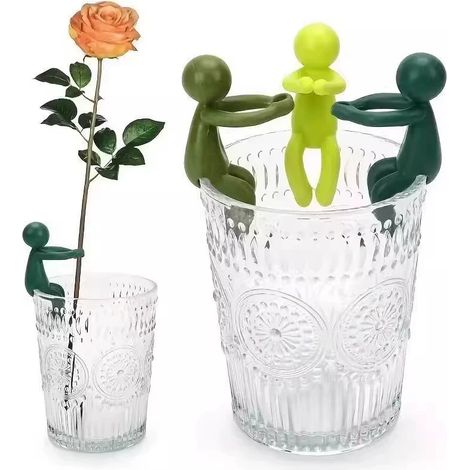Support Plante Hydroponique Petit Bonhomme Support de Tige Anti Chute pour Plantes Hydroponiques Décoration Bureau (1/5)