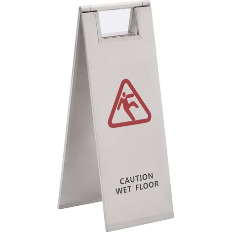 Folding Wet Floor Sign Stainless Steel vidaXL