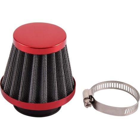 38 mm roter Metallic-Luftfilter für Motorräder, aus Aluminiumlegierung, hoher Durchfluss, kompatibel mit Universalmodellen. (1/4)