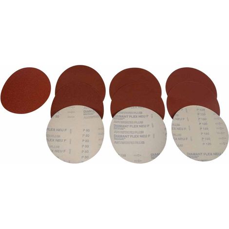 Set 10 dischi abrasivi velcrati in corindone 203mm gr 60/50/100/120 (1/2)