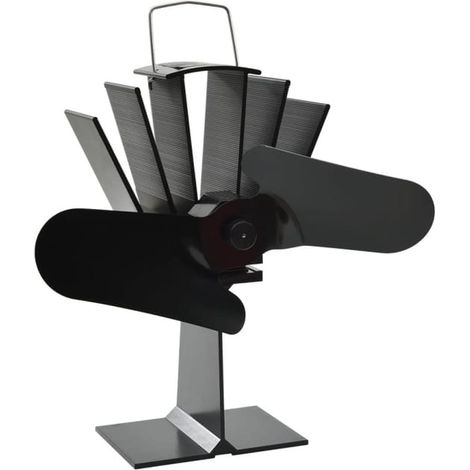 Ventilador de estufa accionado por calor 2 aspas negro (1/4)