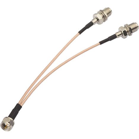 Câble Splitter F 15cm Connecteur F Mâle vers Double Femelle F 2 Voies Câble RG316 50Ohm Faible Perte Séparateur Type V pour Télévision, Audio, Vidéo, Récepteurs Satellites