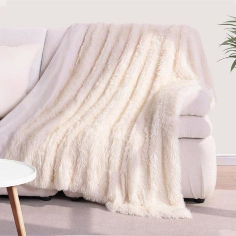 Plaid - 160x200 cm - Flanelle Réversible - Microfibre Polaire Et Velours Mink - Canapé Lit Camping - 1 Pièce (1/5)