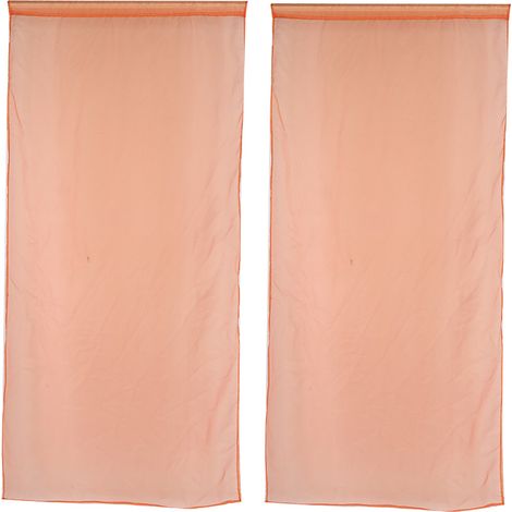 Rideau voilage pour fenêtre de chambre ou balcon (orange) (1/5)