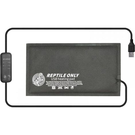 Coussin Chauffant pour Reptile,Contrôle de la Synchronisation du Coussin Chauffant USB Terrarium sous Le Chauffe-réservoir pour Poisson Grenouille Lézard Serpent,7W (1/5)