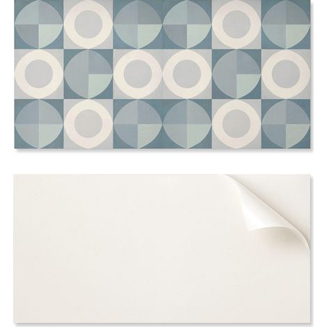 Vinilo decorativo autoadhesivo estampado para dormitorio, 100x50 cm. Geometr铆a de c铆rculos y figuras.