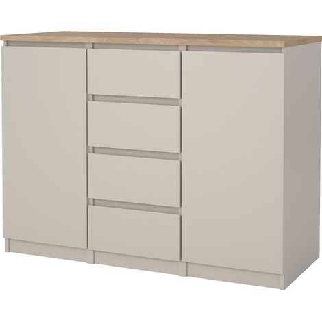 Naia Sideboard 2 Türen 4 Schubladen Eiche Dekor. (1/5)