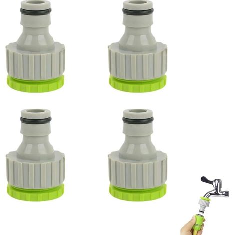 4 PCS Raccord Robinet Universel Fileté Femelle 1/2" & 3/4", 2-en-1 Raccord de Robinet, Adaptateur Tuyau Arrosage, Raccord Robinet Tuyau Arrosage, pour Irrigation, Nettoyage et Usage Domestique