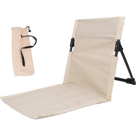 Silla de camping plegable, ligera y cómoda, silla individual de descanso con respaldo, color caqui, ideal para acampar y pescar al aire libre. (1/5)