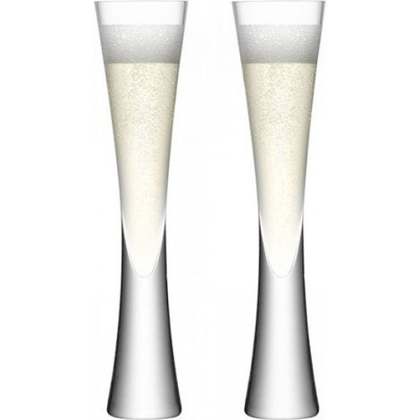 Lot de 2 Flûtes à champagne, Verre soufflé à la bouche, Parois incurvées, Fond lourd, Pour occasions spéciales (1/3)