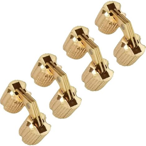 Set di 4 cerniere invisibili a scomparsa in ottone, mini cerniere invisibili rotonde da 10 mm per porte in legno (1/5)