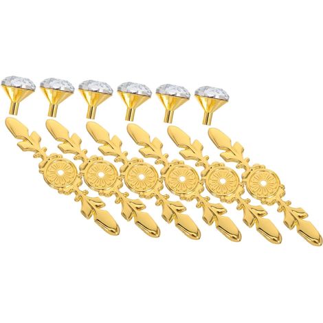 de 6 boutons de meuble en cristal avec plaque pour la