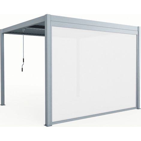 Store latéral 270x218 cm pergola X-Metal PVC gris clair (1/5)
