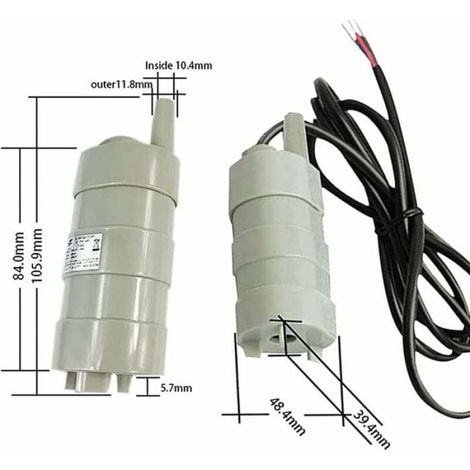 Pompe Immergée - 12 V - 600 L/H - Levage 5 M - Pour Arrosage Drainage Aquarium - Hauteur 98 mm (1/4)