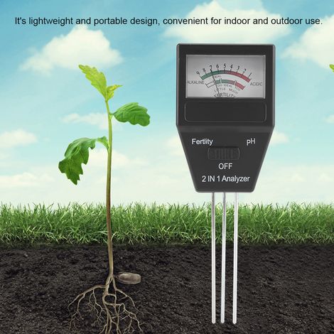 Testeur de pH du sol haute précision 2-en-1 pour jardin, plantes et fleurs, mesureur d'acidité terre, outil de diagnostic végétal (1/5)