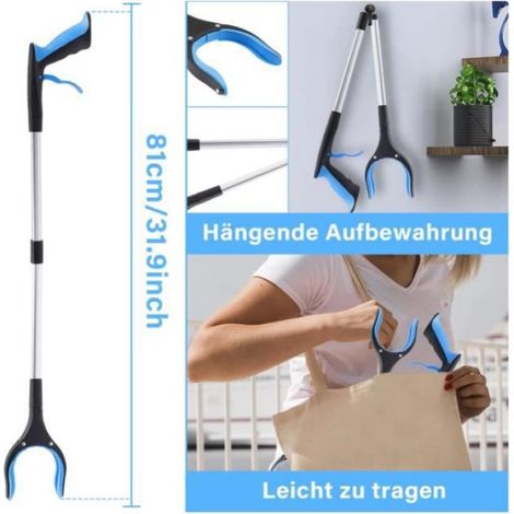 Pince Ramasse Objet 81cm, Pince Telescopique avec Crochet Magnétique,Pince pour ramasser sans se baisser, Pliable Rotative (1/4)