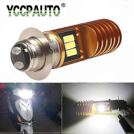 YCCPAUTO 1 pièce P15D-25-1 H6M P15D Ampoule de phare LED pour moto/scooter, feux de route/croisement, 1200 lm, 12 V (1/4)
