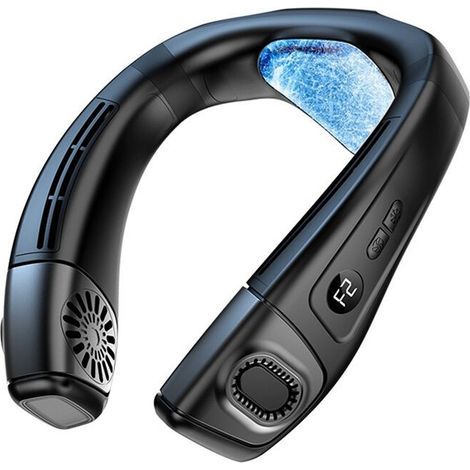 Ventilateur de cou portable, ventilateur rafraîchissant, batterie rechargeable 5200 mAh, noir. (1/3)