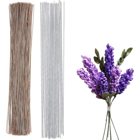 100P fil de fer floral brun, fil de fer enveloppé de papier pour l'art floral et les arrangements floraux, fil de fer flexible, fabrication de couronnes, fil de fer pour couronnes de Noël (1/5)