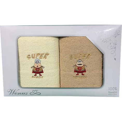 Handtuchset „Super Oma & Super Opa“, 70 x 140 cm, verschiedene Farben (1/5)