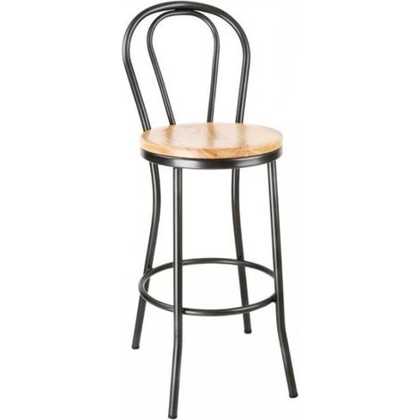 Tabouret CLARISSE assise (H)760 mm, gris métal (1/4)