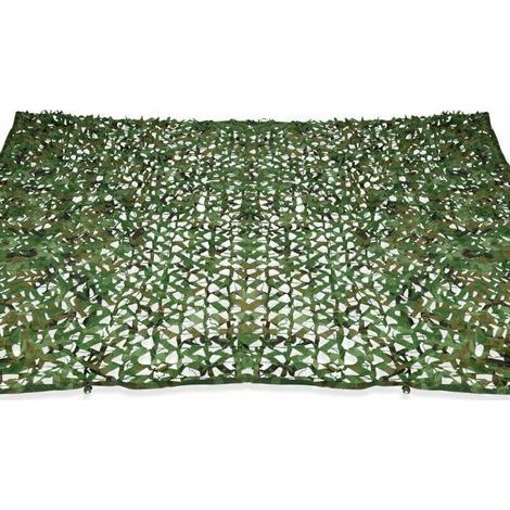 Voile d'ombrage rectangulaire design ombrière camouflage 3x5 M treillis vert (1/5)