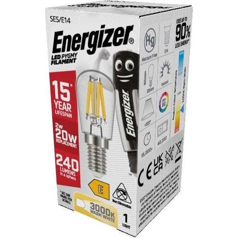 Energizer® LED SES (E14) Pygmy Filament Bulb, Warm White 240 lm 2W ENGS13561 (1/2)