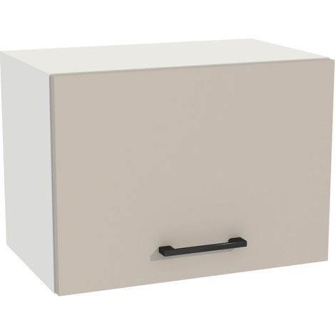 Mueble superior de campana extractora de cocina 50/36, cuerpo Capri, frontal blanco, acabado Cashmere Matt. (1/3)