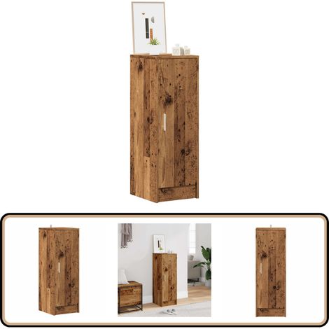 vidaXL Armoire à chaussures vieux bois 32x35x92 cm bois d'ingénierie (1/5)