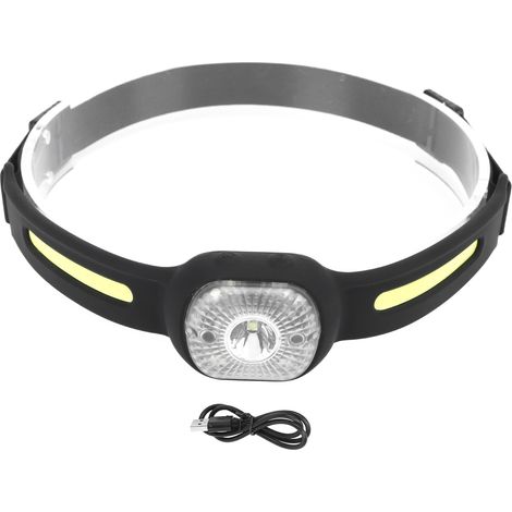 Lampada frontale regolabile in silicone, ricaricabile tramite USB, con sensore COB, ideale per la corsa e la pesca all'aperto. (1/5)
