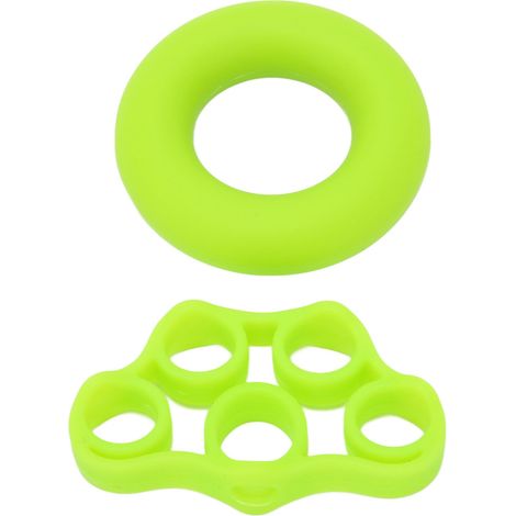 Anneaux de renforcement des doigts en silicone, haute flexibilité, améliorent la force de préhension et sont destinés aux personnes âgées (vert). (1/5)