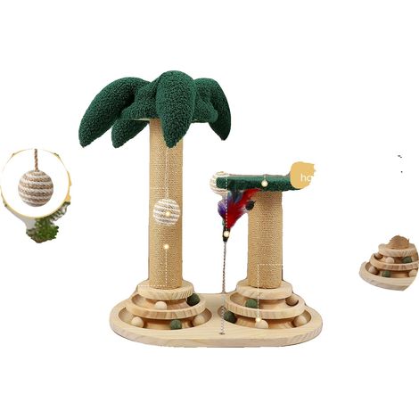Juguete para gatos, funciones interactivas, diseño duradero, verde. (1/2)