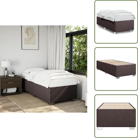 The Living Store Bettgestell ohne Matratze Dunkelbraun 80x200 cm Stoff - Betten Gestell - Doppelbett - Holzbettrahmen - Bettkasten - Massivholzbette