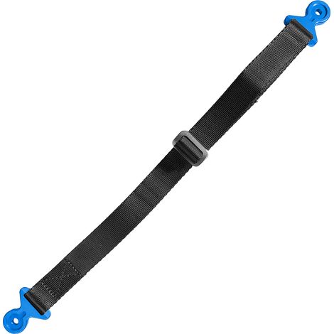 Sangle textile Biketec pour tirer les motos KTM/Husqvarna/Gasgas (pour vis M6), 530 mm x 2,5 mm x 25 mm, coloris noir/bleu. (1/2)